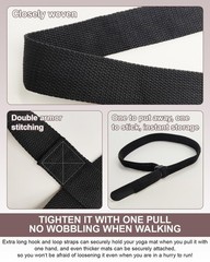 Fyroxx Yoga Mat Carrier, Premium Strap for Carrying 60*1.5 IN, Black