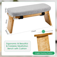 Meditation Bench with Carrying Bag, Meditation Kneeling Stool Portable Yoga Medi