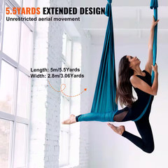 Aerial Yoga Hammock and Swing 5.5 Yards Aerial Yoga Starter Kit with 100Gsm Nylo